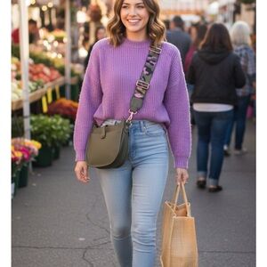 Olive Green Crossbody Bag Adorned ny nwt beautiful guitar strap